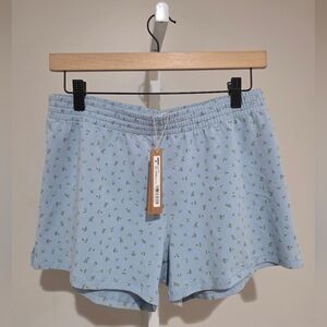 *NWT* SKIMS Light Blue Cotton Jersey Floral Shorts